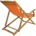 Charles Bentley Folding FSC Eucalyptus Wooden Deck Chair - Orange